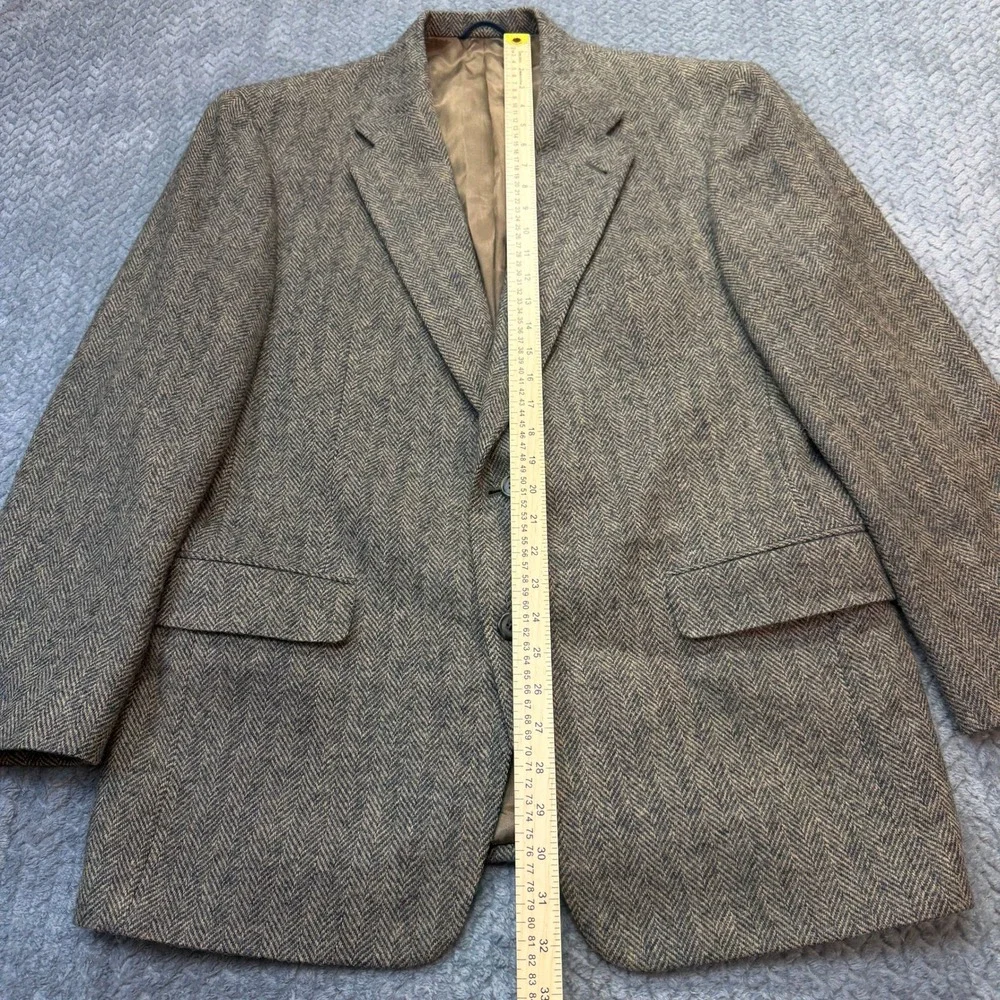Burberrys Blazer Mens 41R Brown Wool Herringbone Sport Coat‎ Vintage
